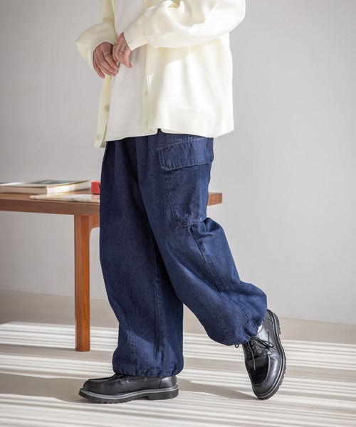RAGEBLUE(レイジブルー)の「デニムミリタリーカーゴパンツ(デニムパンツ・メンズ・ブルー/ネイビー・MEDIUM/LARGE)」の9枚目の写真