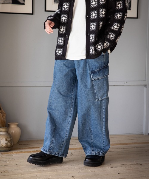 RAGEBLUE(レイジブルー)の「デニムミリタリーカーゴパンツ(デニムパンツ・メンズ・ブルー/ネイビー・MEDIUM/LARGE)」の5枚目の写真