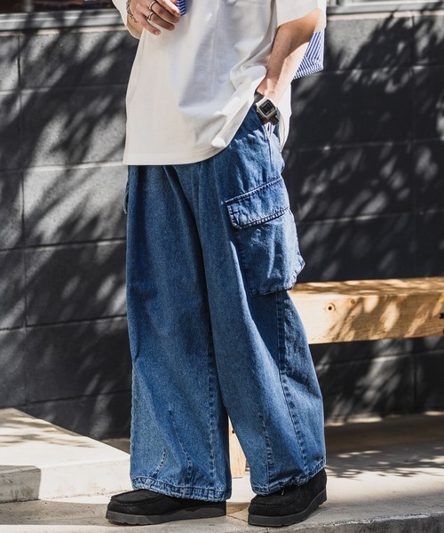 RAGEBLUE(レイジブルー)の「デニムミリタリーカーゴパンツ(デニムパンツ・メンズ・ブルー/ネイビー・MEDIUM/LARGE)」の16枚目の写真
