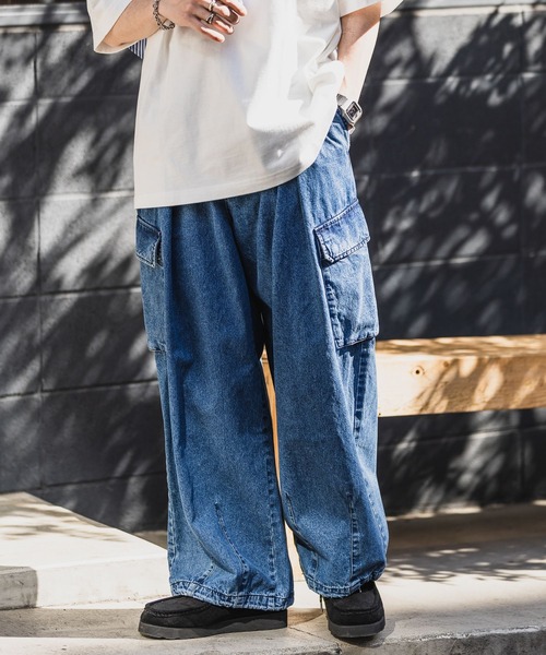 セール】デニムミリタリーカーゴパンツ（デニムパンツ）｜RAGEBLUE