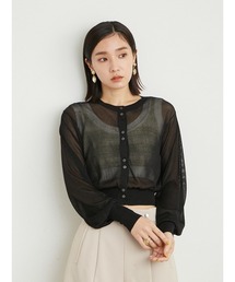 LILY BROWN（リリーブラウン）の「ラメミックスメッシュボレロ