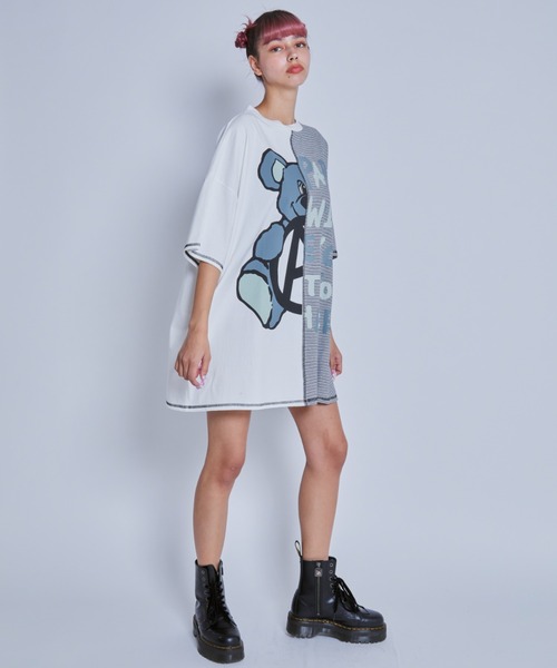 Candy Stripper(キャンディストリッパー)の「ANARCHY BEAR SWITCHED BIG Tシャツ(Tシャツ/カットソー・レディース・オフホワイト/カーキ/ブラック・2)」の10枚目の写真