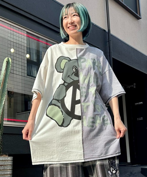Candy Stripper(キャンディストリッパー)の「ANARCHY BEAR SWITCHED BIG Tシャツ(Tシャツ/カットソー・レディース・オフホワイト/カーキ/ブラック・2)」の21枚目の写真