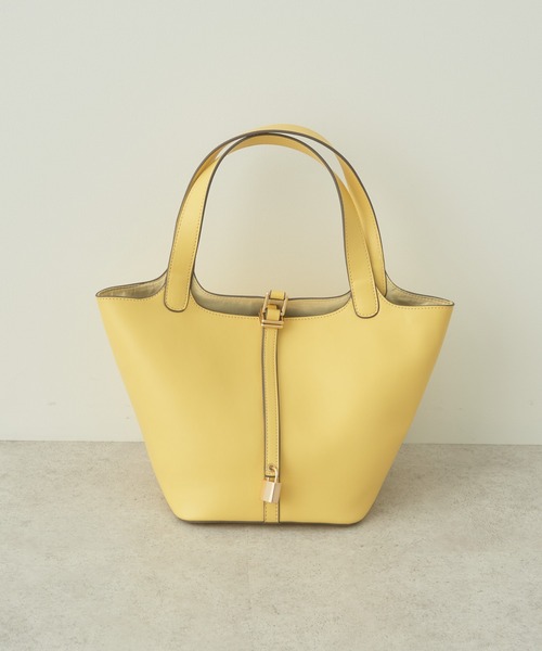 earth music&ecology（アースミュージックアンドエコロジー）の「フロントベルトバケツバッグ（エコバッグ/サブバッグ・レディース・アイボリー/ブラック/ブラウン/イエロー・FREE）」の4枚目の写真