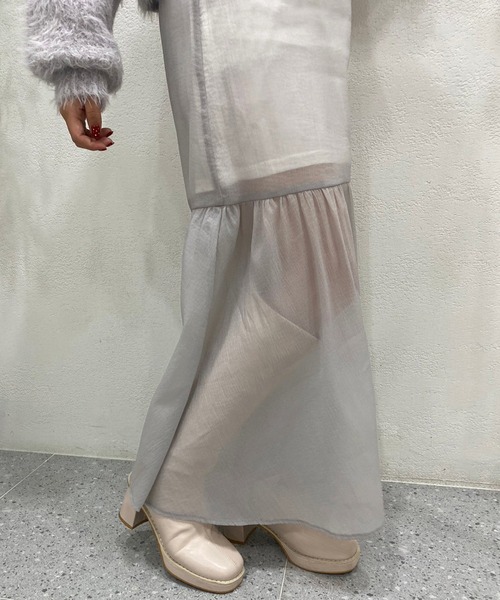 one after another NICE CLAUP(ワンアフターアナザーナイスクラップ)の「マーメイドシアースカート 2023SS(スカート・レディース・ブラック/グレー/アイボリー/イエロー・FREE)」の18枚目の写真