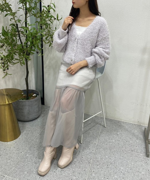 one after another NICE CLAUP(ワンアフターアナザーナイスクラップ)の「マーメイドシアースカート 2023SS(スカート・レディース・ブラック/グレー/アイボリー/イエロー・FREE)」の15枚目の写真