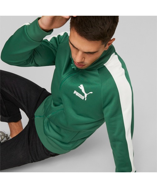 pumaジャージ　ネイビー×グリーン　ユニセックス PUMA（プーマ）の「PUMA プーマ ユニセックス T7 ICONIC