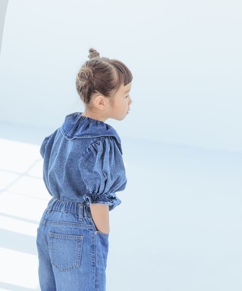 LOWRYS FARM(ローリーズファーム)の「デニムパフブラウス 184786(シャツ/ブラウス・キッズ・ケミカルウォッシュ/ワンウォッシュ・110cm/120cm/130cm/140cm/150cm)」の17枚目の写真