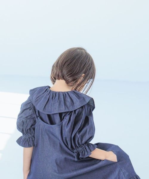 LOWRYS FARM(ローリーズファーム)の「デニムパフブラウス 184786(シャツ/ブラウス・キッズ・ケミカルウォッシュ/ワンウォッシュ・110cm/120cm/130cm/140cm/150cm)」の21枚目の写真