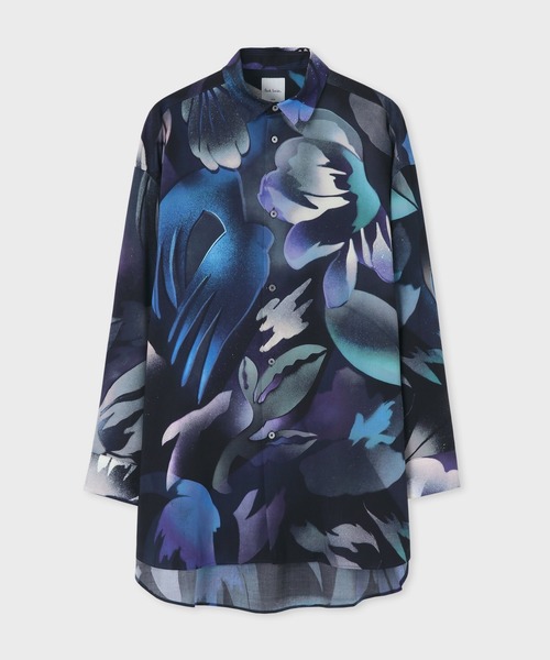 Paul Smith(ポールスミス)の「"Hot Summer" オーバーシルエットシャツ / 133308 090Y(シャツ/ブラウス・メンズ・ライトグリーン/ネイビー・LARGE/SMALL/MEDIUM)」の1枚目の写真