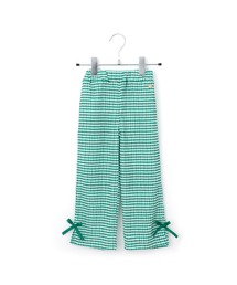 ギンガムチェック9分丈ワイドパンツ■80～140cm