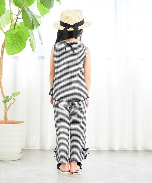 MAKE YOUR DAY（メイクユアデイ）の「ギンガムチェック9分丈ワイドパンツ■80～140cm（その他パンツ・キッズ・ブラック/グリーン・90/130/140/100/120/110/80）」の5枚目の写真