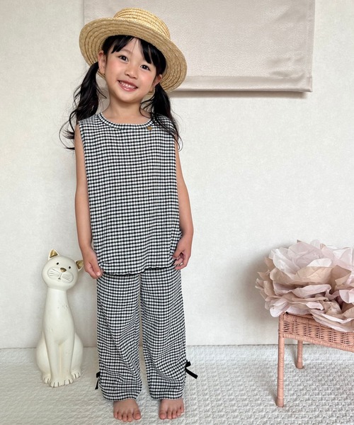 MAKE YOUR DAY（メイクユアデイ）の「ギンガムチェック9分丈ワイドパンツ■80～140cm（その他パンツ・キッズ・ブラック/グリーン・90/130/140/100/120/110/80）」の17枚目の写真