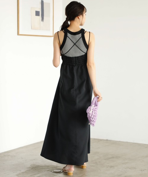 GeeRA(ジーラ)の「サイドオープンキャミワンピース(ワンピース・レディース・ブルー/ブラック・MEDIUM/LARGE)」の5枚目の写真