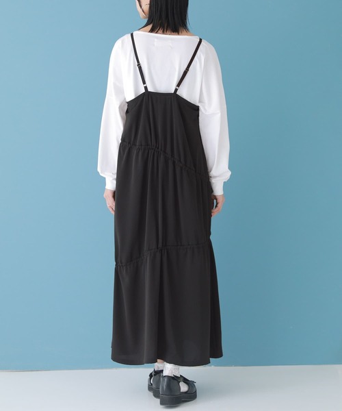 osharewalker(オシャレウォーカー)の「【廃盤】『ドロストギャザーキャミワンピース』(ワンピース・レディース・ブラック/モカ/グリーン・1/2)」の10枚目の写真
