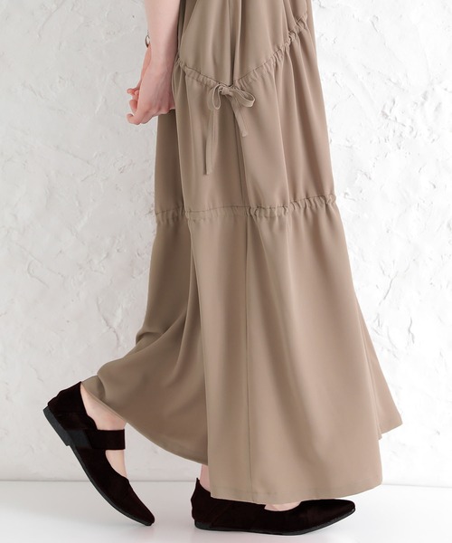 osharewalker(オシャレウォーカー)の「【廃盤】『ドロストギャザーキャミワンピース』(ワンピース・レディース・ブラック/モカ/グリーン・1/2)」の6枚目の写真