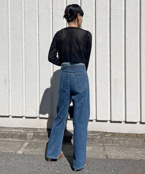 Jewelobe(ジュエローブ)の「透かし編みショートニットプルオーバー(ニット/セーター・レディース・ホワイト/ブラック/カーキ/ベージュ・FREE)」の15枚目の写真