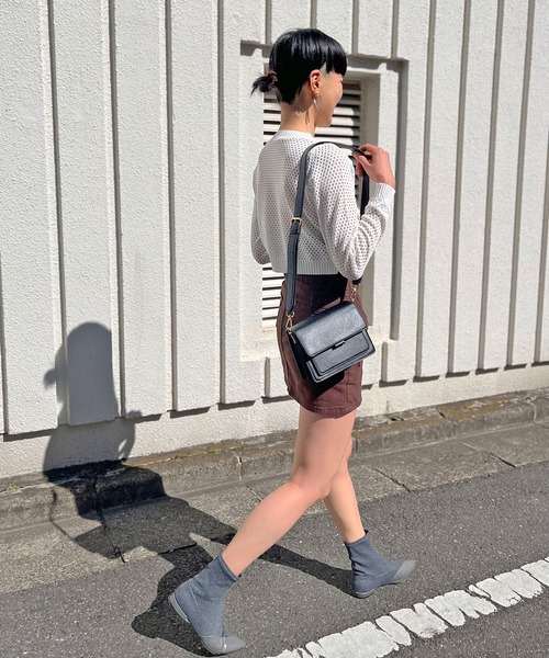 Jewelobe(ジュエローブ)の「透かし編みショートニットプルオーバー(ニット/セーター・レディース・ホワイト/ブラック/カーキ/ベージュ・FREE)」の11枚目の写真