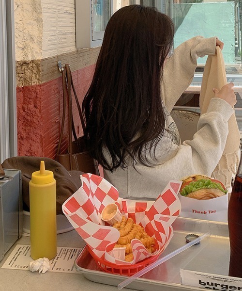 LAC-VERT(ラック・ヴェール)の「白抜きロゴスウェット(スウェット・レディース・ライトグレー・FREE)」の4枚目の写真