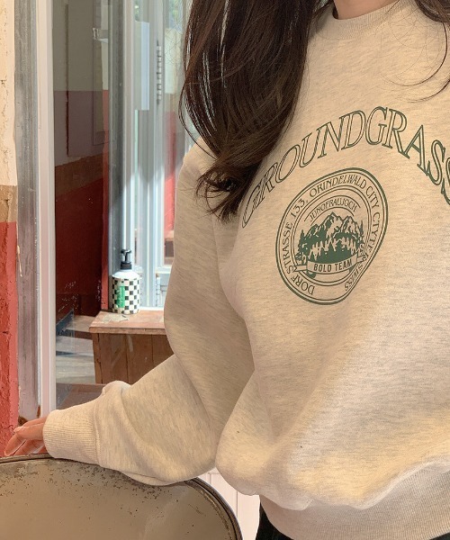 LAC-VERT(ラック・ヴェール)の「白抜きロゴスウェット(スウェット・レディース・ライトグレー・FREE)」の6枚目の写真