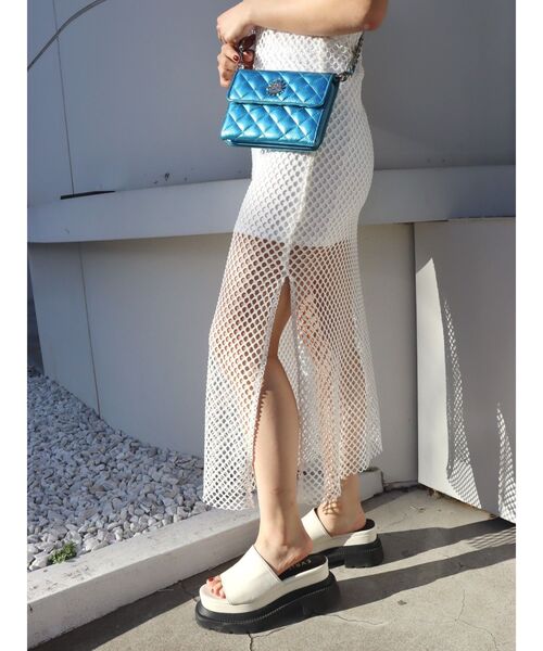 EVRIS(エヴリス)の「メッシュロングワンピース(ワンピース・レディース・ブラック/ホワイト/グリーン/オレンジ・FREE)」の15枚目の写真