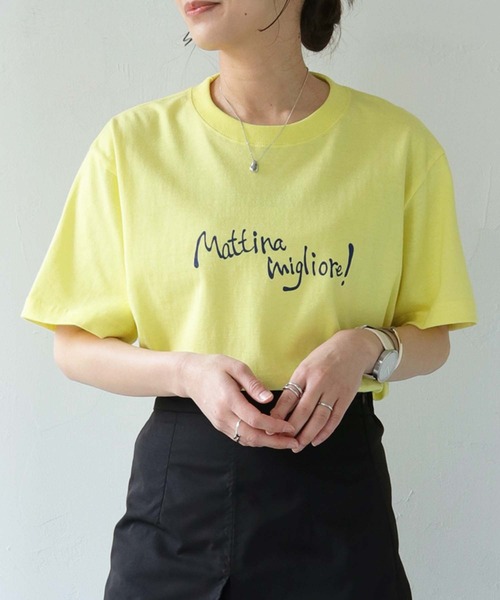 HER CLOSET（ハークローゼット）の「【shemoshelly】WEB限定MattinaロゴTシャツ（Tシャツ/カットソー・レディース・ブラック/ライトグリーン/ホワイト/ライトイエロー・M/S/L）」の16枚目の写真