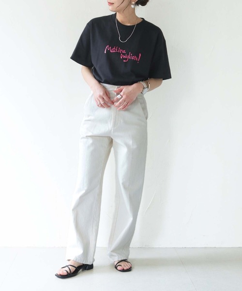 HER CLOSET(ハークローゼット)の「【shemoshelly】WEB限定MattinaロゴTシャツ(Tシャツ/カットソー・レディース・ブラック/ライトグリーン/ホワイト/ライトイエロー・M/S/L)」の20枚目の写真