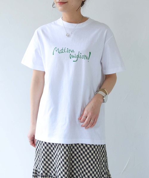 HER CLOSET（ハークローゼット）の「【shemoshelly】WEB限定MattinaロゴTシャツ（Tシャツ/カットソー・レディース・ブラック/ライトグリーン/ホワイト/ライトイエロー・M/S/L）」の14枚目の写真