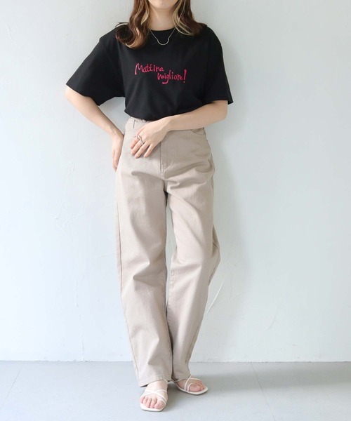 HER CLOSET(ハークローゼット)の「【shemoshelly】WEB限定MattinaロゴTシャツ(Tシャツ/カットソー・レディース・ブラック/ライトグリーン/ホワイト/ライトイエロー・M/S/L)」の17枚目の写真