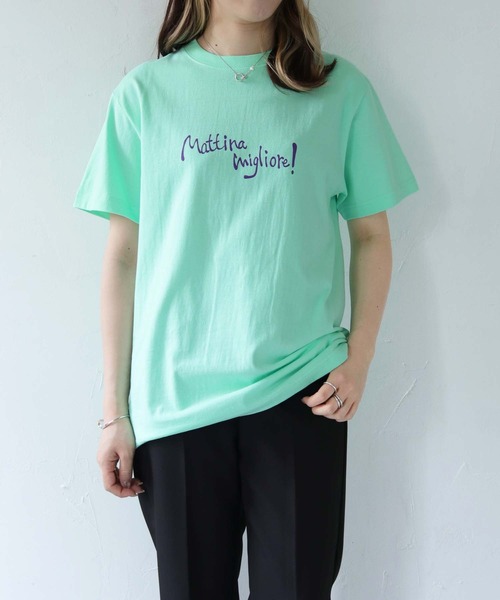 HER CLOSET（ハークローゼット）の「【shemoshelly】WEB限定MattinaロゴTシャツ（Tシャツ/カットソー・レディース・ブラック/ライトグリーン/ホワイト/ライトイエロー・M/S/L）」の8枚目の写真