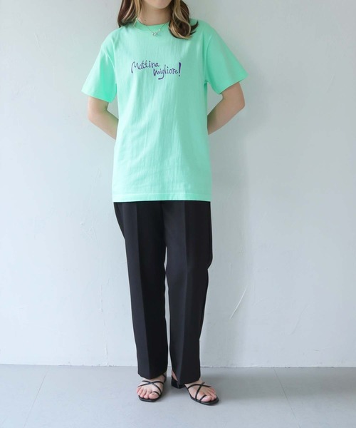 HER CLOSET(ハークローゼット)の「【shemoshelly】WEB限定MattinaロゴTシャツ(Tシャツ/カットソー・レディース・ブラック/ライトグリーン/ホワイト/ライトイエロー・M/S/L)」の18枚目の写真