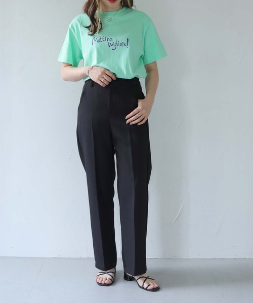 HER CLOSET（ハークローゼット）の「【shemoshelly】WEB限定MattinaロゴTシャツ（Tシャツ/カットソー・レディース・ブラック/ライトグリーン/ホワイト/ライトイエロー・M/S/L）」の20枚目の写真