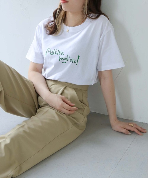HER CLOSET（ハークローゼット）の「【shemoshelly】WEB限定MattinaロゴTシャツ（Tシャツ/カットソー・レディース・ブラック/ライトグリーン/ホワイト/ライトイエロー・M/S/L）」の18枚目の写真