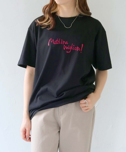 HER CLOSET（ハークローゼット）の「【shemoshelly】WEB限定MattinaロゴTシャツ（Tシャツ/カットソー・レディース・ブラック/ライトグリーン/ホワイト/ライトイエロー・M/S/L）」の11枚目の写真