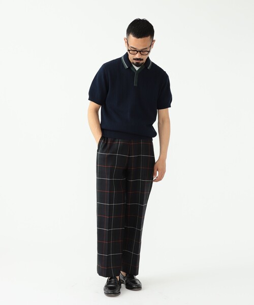 BEAMS PLUS(ビームスプラス)の「BEAMS PLUS / リネン コットン スキッパー ニット ポロシャツ(ポロシャツ・メンズ・グレー/ネイビー・S/M/L/XL)」の5枚目の写真