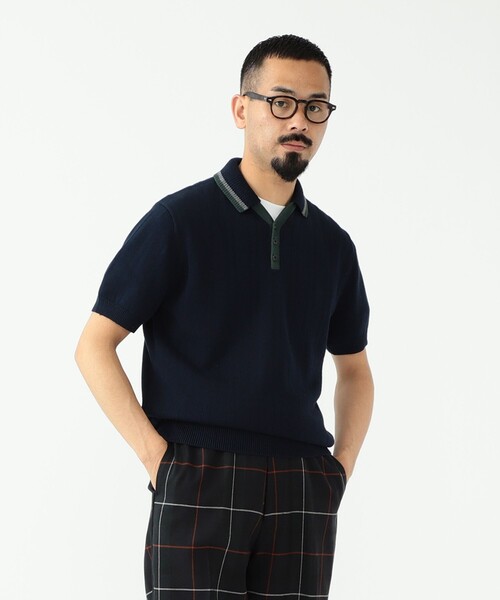 BEAMS PLUS(ビームスプラス)の「BEAMS PLUS / リネン コットン スキッパー ニット ポロシャツ(ポロシャツ・メンズ・グレー/ネイビー・S/M/L/XL)」の10枚目の写真