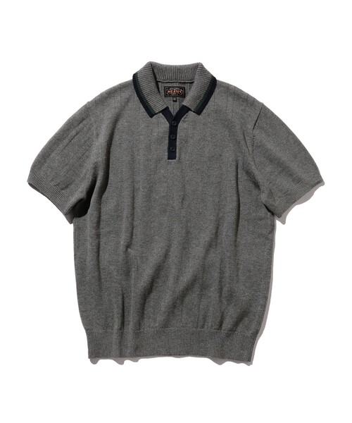 BEAMS PLUS(ビームスプラス)の「BEAMS PLUS / リネン コットン スキッパー ニット ポロシャツ(ポロシャツ・メンズ・グレー/ネイビー・S/M/L/XL)」の11枚目の写真