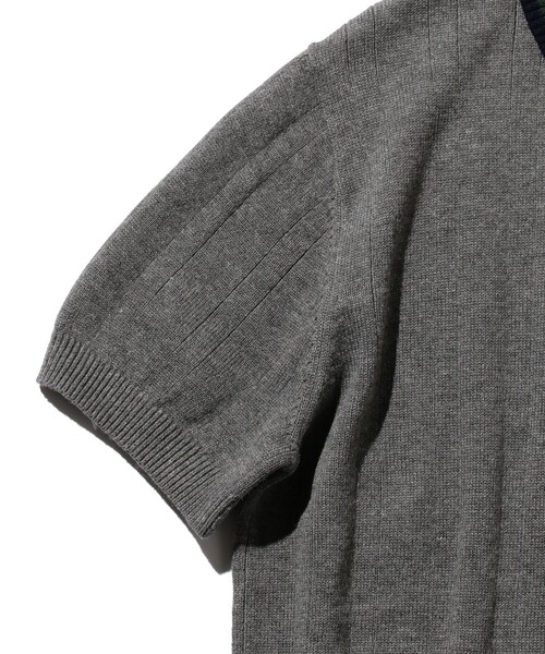 BEAMS PLUS(ビームスプラス)の「BEAMS PLUS / リネン コットン スキッパー ニット ポロシャツ(ポロシャツ・メンズ・グレー/ネイビー・S/M/L/XL)」の13枚目の写真