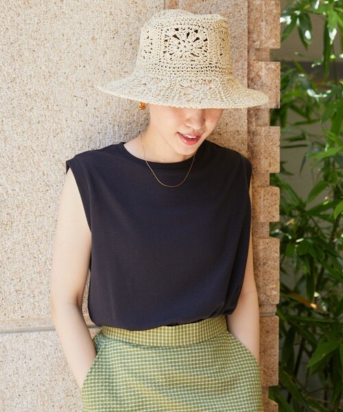 FREAK'S STORE(フリークスストア)の「【限定展開】MINT ノースリーブTシャツ(抗菌防臭・接触冷感)(Tシャツ/カットソー・レディース・ブルー/オフホワイト/ブラック/ピンク/グリーン/パープル・MEDIUM/SMALL/LARGE)」の3枚目の写真