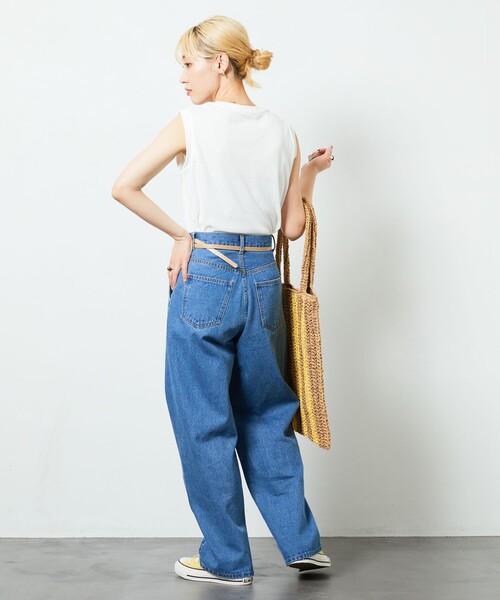 FREAK'S STORE(フリークスストア)の「【限定展開】MINT ノースリーブTシャツ(抗菌防臭・接触冷感)(Tシャツ/カットソー・レディース・ブルー/オフホワイト/ブラック/ピンク/グリーン/パープル・MEDIUM/SMALL/LARGE)」の9枚目の写真