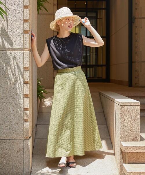 FREAK'S STORE(フリークスストア)の「【限定展開】MINT ノースリーブTシャツ(抗菌防臭・接触冷感)(Tシャツ/カットソー・レディース・ブルー/オフホワイト/ブラック/ピンク/グリーン/パープル・MEDIUM/SMALL/LARGE)」の16枚目の写真