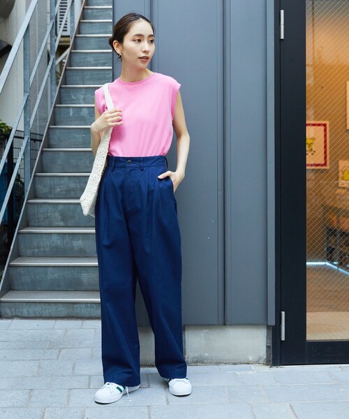 FREAK'S STORE(フリークスストア)の「【限定展開】MINT ノースリーブTシャツ(抗菌防臭・接触冷感)(Tシャツ/カットソー・レディース・ブルー/オフホワイト/ブラック/ピンク/グリーン/パープル・MEDIUM/SMALL/LARGE)」の18枚目の写真