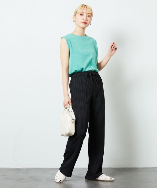 FREAK'S STORE(フリークスストア)の「【限定展開】MINT ノースリーブTシャツ(抗菌防臭・接触冷感)(Tシャツ/カットソー・レディース・ブルー/オフホワイト/ブラック/ピンク/グリーン/パープル・MEDIUM/SMALL/LARGE)」の22枚目の写真