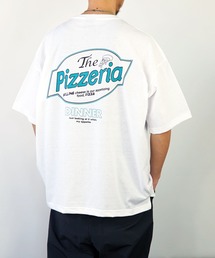 ワンポイント刺繍バックプリント半袖Tシャツ