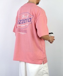 ワンポイント刺繍バックプリント半袖Tシャツ