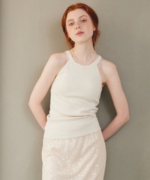 【カップ付きで楽ちん】ホルターネックタンク