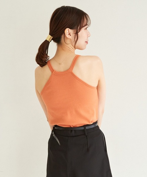 paravion（パラビオン）の「【カップ付きで楽ちん】ホルターネックタンク（タンクトップ・レディース・ブラック/アイボリー/オレンジ・FREE）」の12枚目の写真