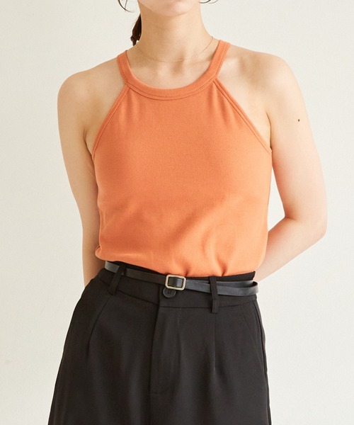 paravion（パラビオン）の「【カップ付きで楽ちん】ホルターネックタンク（タンクトップ・レディース・ブラック/アイボリー/オレンジ・FREE）」の10枚目の写真