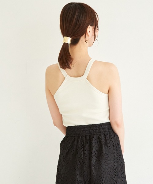 paravion（パラビオン）の「【カップ付きで楽ちん】ホルターネックタンク（タンクトップ・レディース・ブラック/アイボリー/オレンジ・FREE）」の6枚目の写真