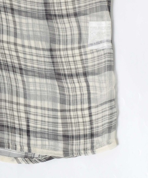 Salong hameu(サロン ハミュー)の「チェック柄シアーシースルーシフォンシャツブラウス レディース(シャツ/ブラウス・レディース・ブラック/アイボリー・M/L)」の7枚目の写真
